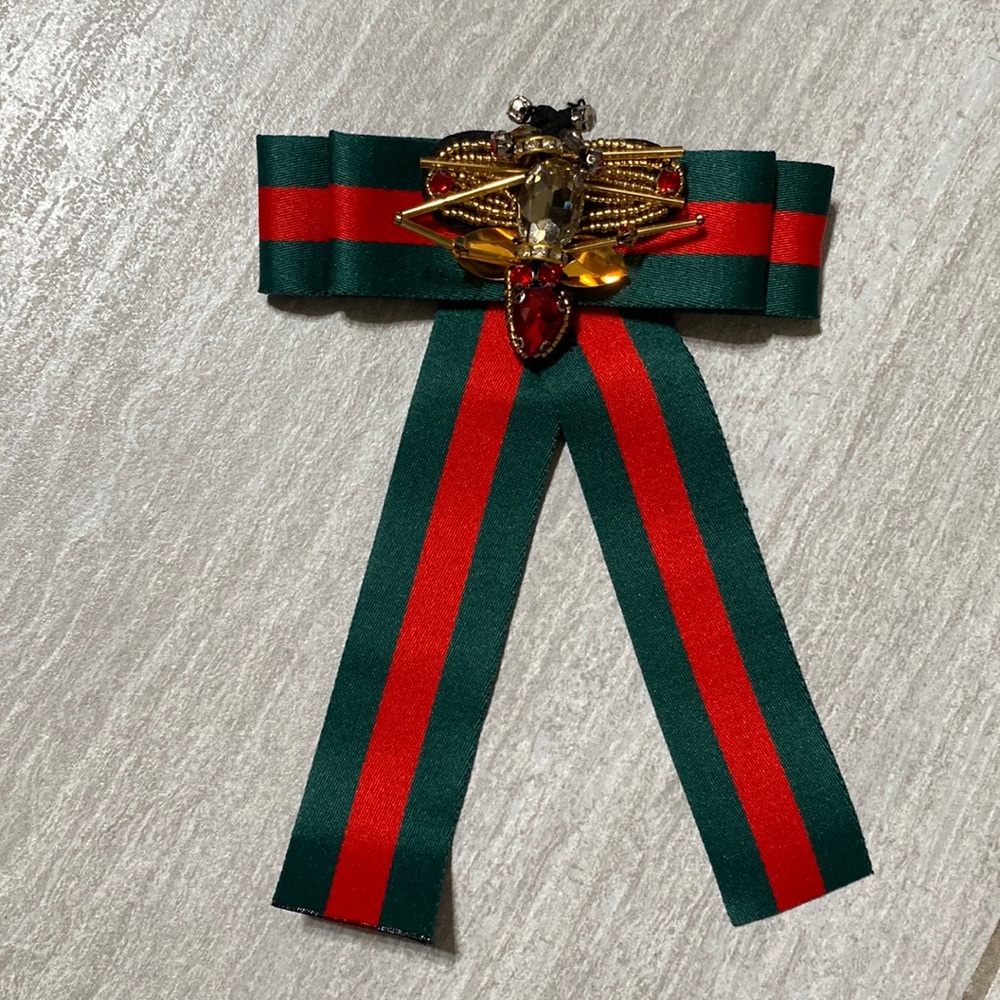 Green and red Brooch